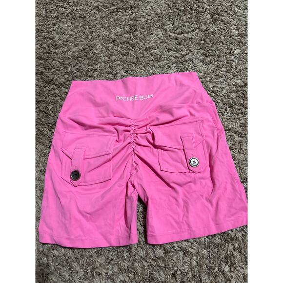 PCHEE BUM Scrunch Pocket Shorts Barbie Pink M - Picture 2 of 2